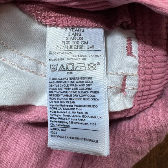 GAP Toddler Pink Corduroy Skirtall Dress 3T Adjustable Ruffle Straps Pockets - Picture 8 of 11